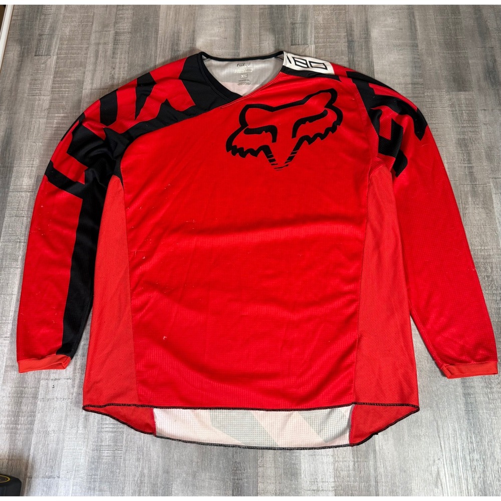 Fox Racing 180 Motocross Jersey Mens XL Red Black Long Sleeve Dirt Bike Shirt